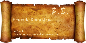 Prorok Dorottya névjegykártya