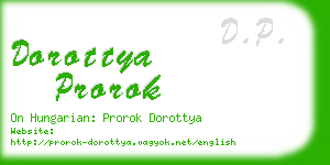 dorottya prorok business card